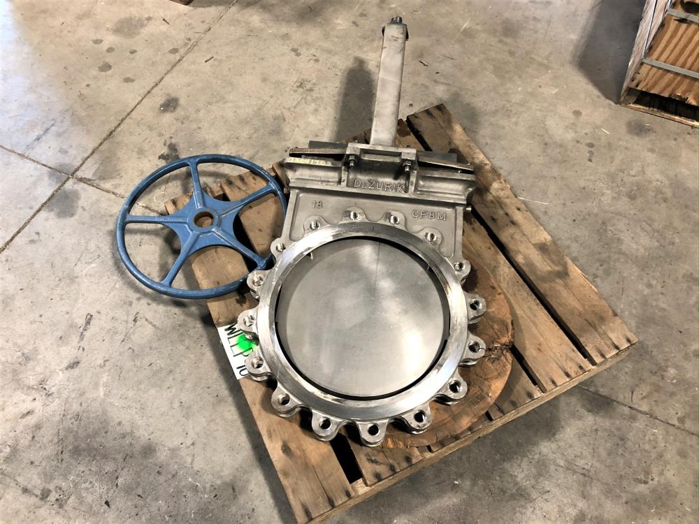 Dezurik 18" 150# 316SS Knife Gate Valve, Part# 9277178, Figure KGS